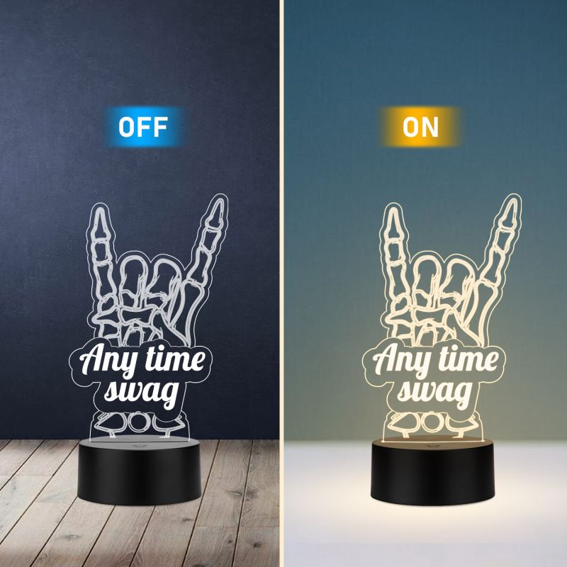 Any Time Swag Text With Hand Design Lamp